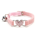 Load image into Gallery viewer, Heart Cat Collar -  Adjustable with Soft Velvet Material

